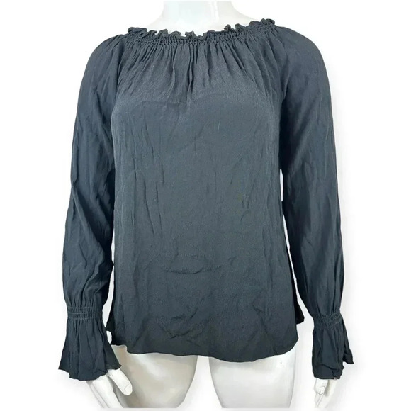 Show Me Your Mumu black top with gathers around the neckline size medium - Picture 1 of 6